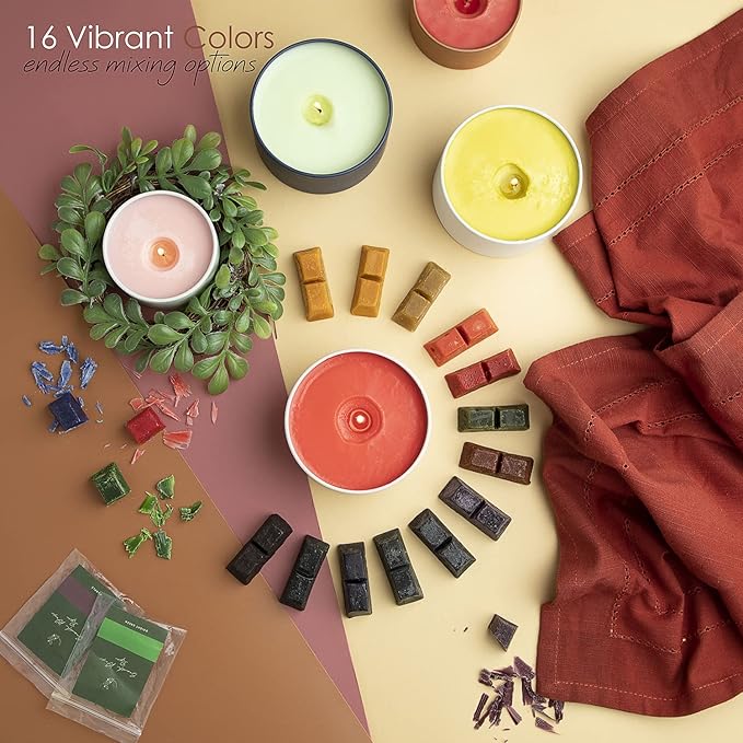 Hearth & Harbor Organic Soy Candle Making Kit for Adults, DIY Crafts, Complete Candle Making Supplies Include Natural Soy Wax, Tins, Scents, Dyes, Wicks & More – Gift Idea, Perfect Home Decor – 12 Lbs