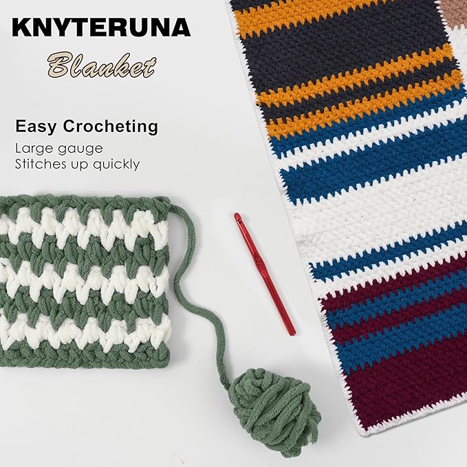 #6 Super Bulky Blanket Yarn for Crocheting - 4 Skeins(Each 10.5oz/300g, 220yds/201m), Chunky Chenille Thick Plush Big Soft Yarn for Crocheting Knitting Blankets, Smoky Green