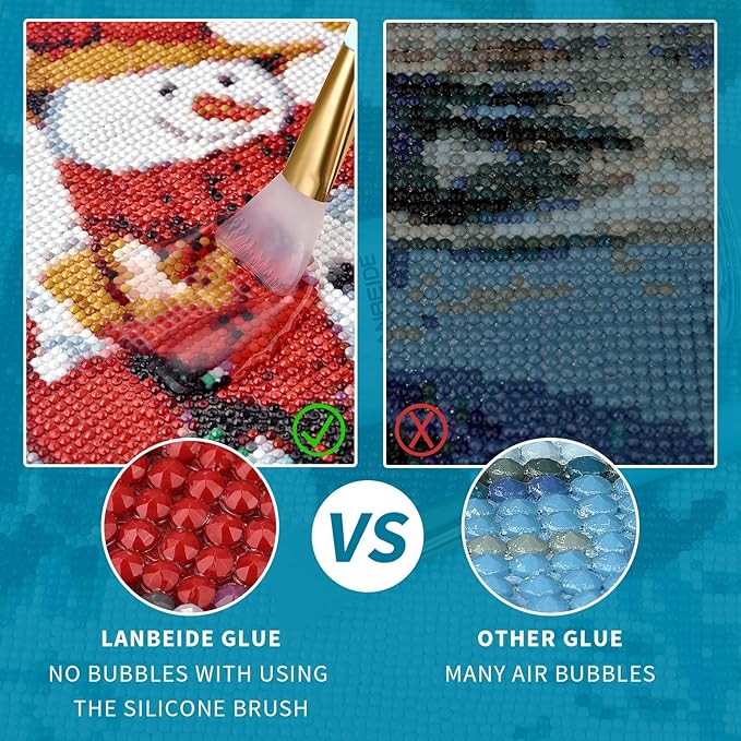 LANBEIDE 200ML Diamond Painting Sealer with Silicone Brush, Updated 5D Diamond Painting Glue Sealer Permanent Hold & Shine Effect Conserver for Diamond Painting and Jigsaw Puzzles (7 OZ)