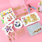 VvLons 375Pcs Lip Gloss Keychain Making Kit, Keychain Making Kit Including 153 Charms 15 Clips 20 Extender Chain, Jewelry Making Kit for Bags Keychains Christmas Gifts