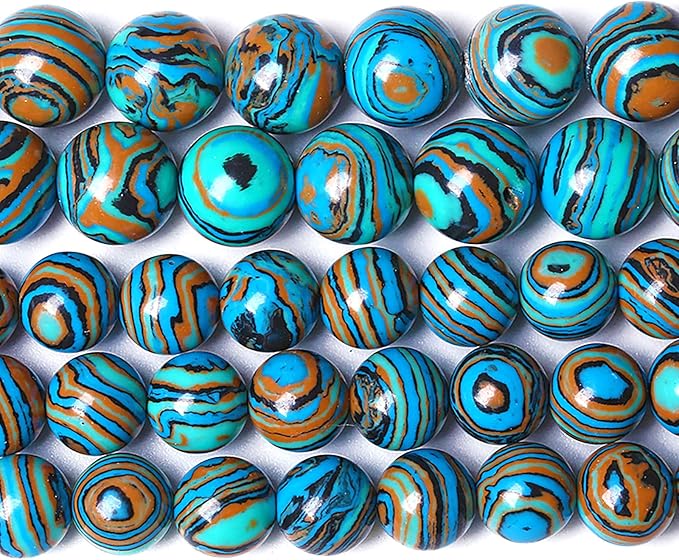 4MM Blue Malachite Beads Natural Stone Energy Healing Beads Round Loose Beads for Jewelry Making Bracelet 180pcs 2 Strands 32"