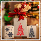 Watersay 6 Pcs Christmas Rubber Stamp Set Merry Christmas Wooden Rubber Stamp Snow Tree Stamps Vintage Wooden Rubber Art Stamps for Crafting and DIY Scrapbooking Card Making Hand Book(Pattern)