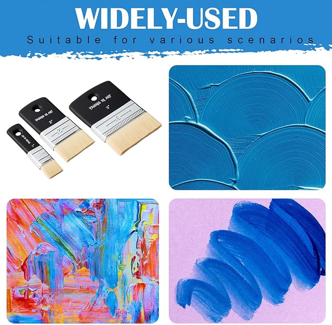 Falling in Art Flat Paddle Paint Brush, Scale Brush for Oil and Acrylic Paints,3 Inch