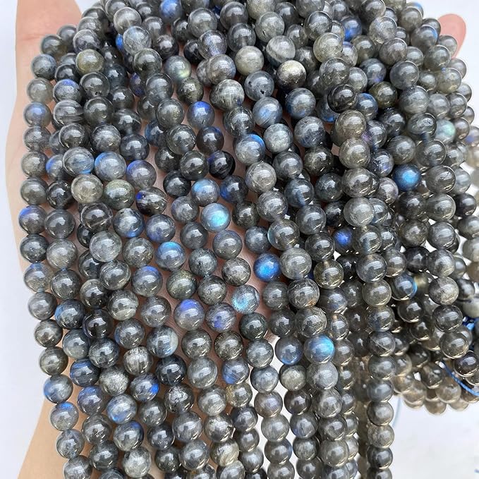 10MM 36PCS Natural Labradorite Gemstone Crystal Spacer Loose Beads for Jewelry Making DIY Bracelet 15 Inches 1 Strand A Grade