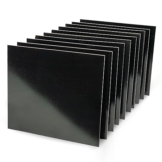 1/8" Black | Basswood Colored Wood 12x12 inches Sheets, 1/16th & 1/8th, thicknesses Available, Glowforge Ready, Natural Unfinished Wood for Crafts | White, Black, & Multiple Colors Available