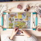 Couple Embroidery Art Embroidery Clip Frame 60cm Cross Stitch 4 Slot Presser Heavy Duty Embroidery Bandage Embroidery Frame Needlepoint Frame Embroidery Scroll Frame Embroidery Frames (Blue)