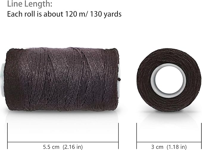 Ryalan Weaving Needle Combo Deal 3 Thread with Needle for Making Wig Sewing Hair Weft Hair Weave Big Medium and Small C Shape Curved Needle with J I Needle (10 Needle, 3 Thread Black, Brown, Blonde)