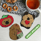 6pcs Capybara Punch Needle Coasters Kit for Beginners, Easy Art Work Embroidery Kit Latch Hook Kits for Adults, DIY Rug tufting kit with Adhesive Felt Yarns Hoop Instruction