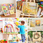 Wooden Art Panels for DIY Painting - Mother's Day Gifts, Christmas Crafts & Home Décor | 8x8 Inch Canvas Wood Boards, Unfinished Wooden Canvas for Adults & Kids (4-Pack)