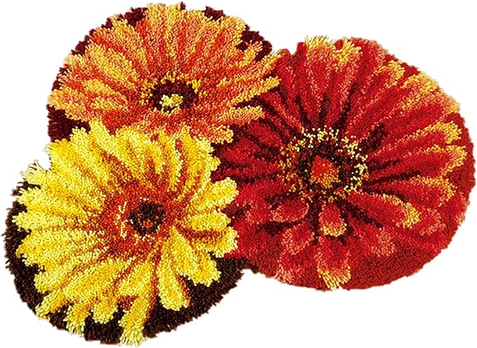 HIYIRUI Latch Hook Kits for Adults DIY Needlework Unfinished Crocheting Rug Kit with Color Preprinted Pattern,Zd616,20.5 X 15 Inch