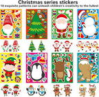 Christmas Stickers 36 PCS for Kids Make a Face Stickers, Make Your Own Christmas Sticker DIY Mix and Match Christmas Party Games Sticker Decorating Party Favors Supplies for School Student Awards