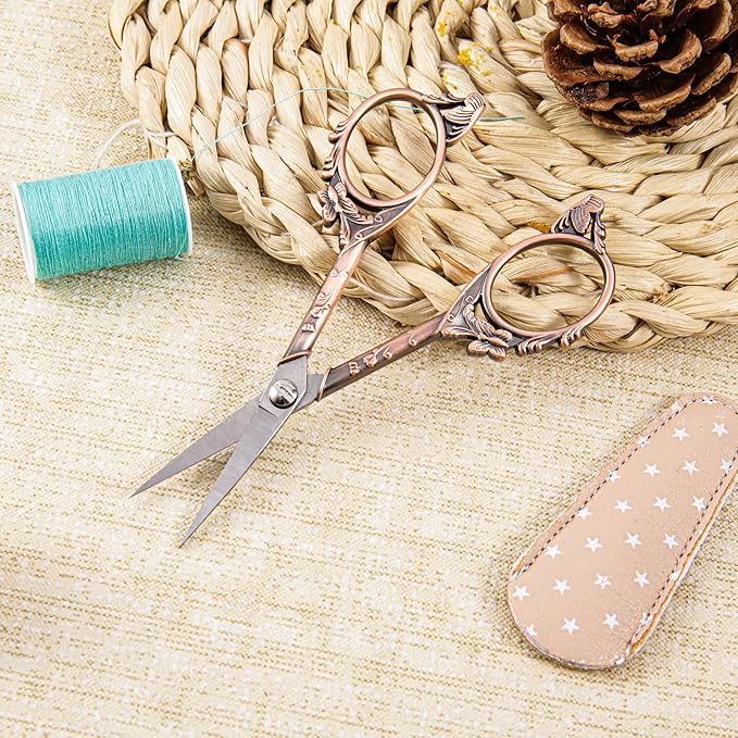 Small Craft Scissors with Cover, Comfortable Handles With Beautiful Butterfly Decos and Sharp Tips, Tools for Crochet, Embroidery,Sewing