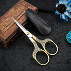 Small Craft scissors-5 Inch Vintage Precision Scissors-Ultra Sharp Blade Shears,scotch scissors for Office Home School Sewing Fabric Craft Hair trimming,Facial,Beard,Eyebrow (Bronze)…