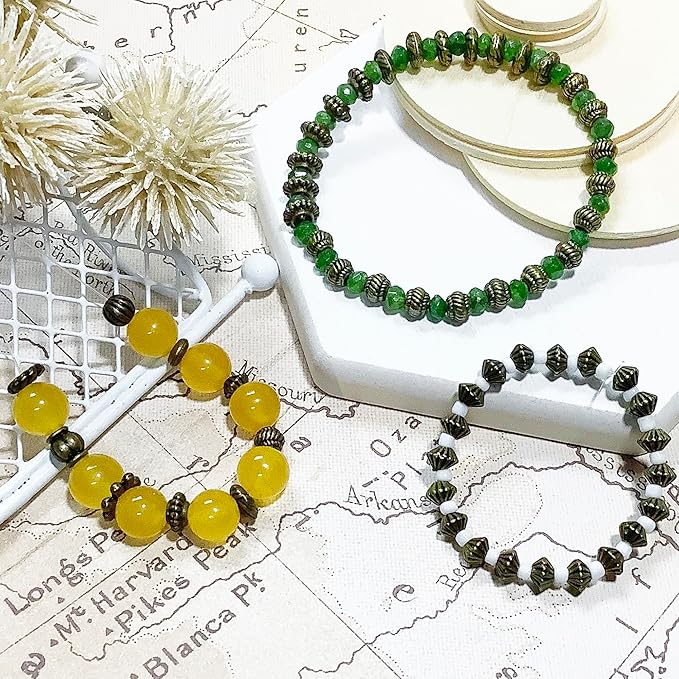 Antique Bronze Spacer Beads for Jewelry Making 500pcs Small Brass Metal Beads & Bead Assortments for Bracelet Necklace Earring Making Brass Bead Spacers for Jewelry Making Supplies