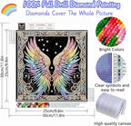 Angel Wings Diamond Art Kits for Adults, Special Shaped Diamond Painting Kits for Adults for Beginners, DIY Crystal Diamond Dots Art Kits, 5D Special Gem Art Painting Kits for Home Wall Decor, 12x12in