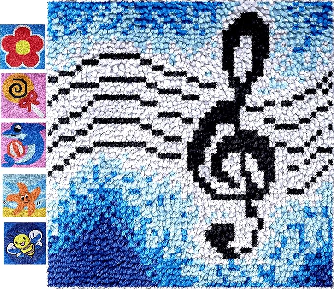 Latch Hook Rugs Kits for Kids Adults Beginners, Dinosaur Owl Smile Star Sunflower Dog Panda Small Large DIY Latch Hook Rug Making Kit for Girls and Boys