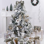 Sage Green Velvet Wired Ribbon with Glitter Back 4 Inch Green and Gold Christmas Ribbon Wired Ribbon for Christmas Tree, Gift Wrapping, Crafts, Wreaths Supplies, Topper Bows (10 Yards)