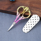 Small Embroidery Scissors with Cover -Cute and Comfortable Gradient handles with Sturdy and Sharp Tips for Precise Cutting, Perfect Size for Keeping in Your Sewing and Craft Supplies Kit