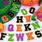 104 Pcs Halloween Patches Chenille Letter Patches Self Adhesive Halloween Stick on Patches for Clothing,A-Z Varsity Letter Stickers Embroidered Appliqué Sew on Patches for Hats Backpacks Jackets
