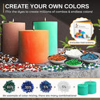 Candle Wax Dye for Soy Candle Making - 16 Popular Candle Dye Coloring Chips - Premium Candle Wax Coloring - Highly Concentrated Candle Chips Colors