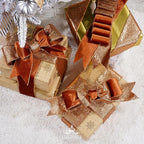 Copper Velvet Wired Ribbon with Glitter Back 2.5 Inch Copper Christmas Ribbon Wired Reversible Ribbon for Christmas Tree, Gift Wrapping, Crafts, Wreaths Supplies, Topper Bows (10 Yards)