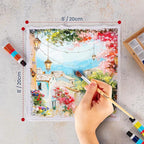 Wanderings Thick Handmade Watercolor Paper with Deckled Edge - 8"x8" - 500GSM Premium Painting Paper White Cold Press Watercolor Paper Textured Mixed Media Paper Made with Recycled Cotton - 15 Sheets