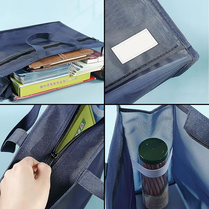 Art Portfolio Bag 18 x 12 Inch, Poster Storage Bag with Handle and Zipper Organizer Transparent Bag for Posters Board, Painting Book, Bulletin Boards, Watercolor Sketchbook