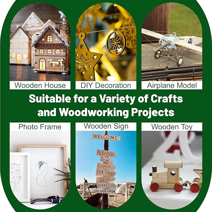 10 Pack Basswood Sheets - 12 x 12 x 1/8 Inch (3mm) Premium Plywood Sheets Unfinished Wood Boards for Crafts - Laser Cutting, Engraving, Wood Burning & Architectural Models with Smooth Surface