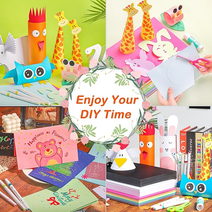 100 Sheets Colored Cardstock 25 Colors - 8.5 X 11 Inches Art Crafts Construction Paper, 92lb/250gsm Heavy Weight Thick Card Stock Paper for Printer, DIY Cards Making, Scrapbooking UAP24MX100