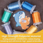 New brothread Mega Kit 150 Colors Compatible with Brother & Janome Polyester Embroidery Machine Thread 40WT 500M/550YD Compatible with Brother Babylock Janome Singer Pfaff Husqvarna Bernina Machines