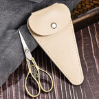 Small Precision Detail Scissors, 4.3in Sharp Pointed Tip Vintage Embroidery Shears W/Sheath for Craft, Sewing, Cross Stitch, Artwork, Thread Cutting