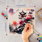 Wanderings Thick Handmade Watercolor Paper with Deckled Edge - 8x8-500GSM Premium Ivory Cold-Pressed Textured Mixed Media Paper Made with Recycled Cotton - 15 Loose Leaf Sheets