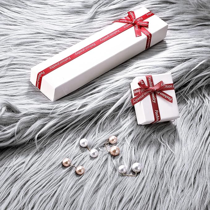 Tatuo 60 x 18 Inch Platinum Grey Faux Fur Fabric Christmas Fluffy Fuzzy Craft Fake Fur Cuts Shaggy Synthetic Plush Patch Sewing DIY Winter Halloween Costume Gnome Beard Miniature Dolls Rugs Mats Gift