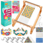 PP OPOUNT Adjustable Bead Loom Kit, Wood Loom Beading Supplies with Detailed Instructions, Practical Jewelry Making Accessories, Beading Loom Kits for Adults Jewelry Making Bracelets Belts