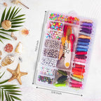 ATTERET 2070Pcs Embroidery Floss Kit for Friendship Bracelets with Alphabet, Pearl, and Large & Small Colored Beads, Tassels & Silver Charms, Great Bracelet Making Kit for Adults