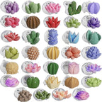 34 Pack Flower Succulent Candle Mold Resin Casting Silicone Molds for Home Decor & Candle Making Wave Spiral Mold