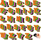 104 Pcs Halloween Patches Chenille Letter Patches Self Adhesive Halloween Stick on Patches for Clothing,A-Z Varsity Letter Stickers Embroidered Appliqué Sew on Patches for Hats Backpacks Jackets
