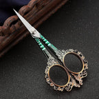 Sewing Scissors Sharp Embroidery Scissors with Sheath, Craft Scissor for Needlework Artwork Threading Cross Stitch Handicraft DIY Tool, 4.5in Gold Green Shears