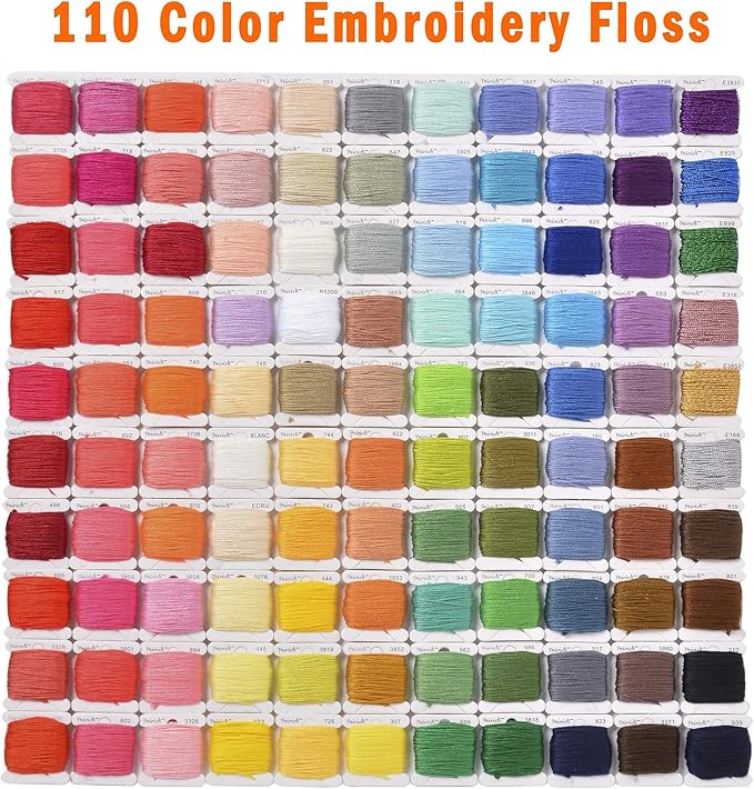 Peirich Embroidery Floss Cross Stitch Supplies, Friendship Bracelets String Kit Embroidery Floss Kit Cross Stitch Kits with Organizer Sewing Boxes Cross Stitch Tools - Gift for Christmas Birthday