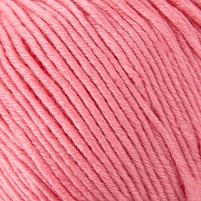 6 Balls Merino Wool Yarn, 12-Ply Luxurious and Soft Yarn for Hand Knitting & Crocheting, 1.76 OZ/50g, 120 yds/110 Meters(Pink,6Balls)