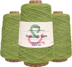 And-et DuraTuft Yarn 45 Vibrant Colors Tufting Nylon Yarn Pack - Ideal for Crochet, Craft Projects - 100% B.C.F. - 3 Cones x 1.66lbs - 180yards - Perfect for Rug Weaving and Knitting (40 Lime Green)