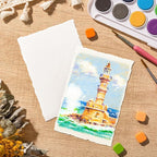 100 Sheets Watercolor Paper 4 x 6inch, 300 GSM Deckled Edge Paper Rough/Textured Handmade Paper for Watercolors, Wedding Invitations, Cards, Crafts