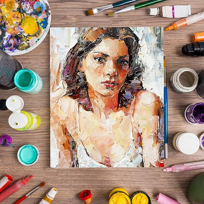 FIXSMITH Stretched White Blank Canvas - 16x20 Inch, 5 Pack,Primed Large Canvas,100% Cotton,5/8 Inch Profile of Super Value Pack for Acrylics,Oils & Other Painting Media