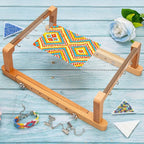 PP OPOUNT Adjustable Bead Loom Kit, Wood Loom Beading Supplies with Detailed Instructions, Practical Jewelry Making Accessories, Beading Loom Kits for Adults Jewelry Making Bracelets Belts