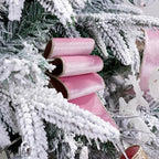 Pink Velvet Wired Ribbon with Glitter Back 2.5 Inch Pink and Gold Christmas Ribbon Wired Ribbon for Christmas Tree, Gift Wrapping, Mantel, Wreaths Supplies, Topper Bows (10 Yards)