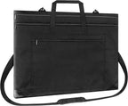 ZKOO Light Weight Art Portfolio Bag, 24x36 Artist Canvas Case with Detachable Shoulder Strap, Leather Corners, Art Portfolio Case for Artwork, Poster, Sketching, and Drawing (24" x 36" Black)