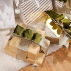 Moss Velvet Wired Ribbon with Glitter Back 2.5 Inch Green and Gold Christmas Ribbon Wired Olive Ribbon for Christmas Tree, Gift Wrapping, Crafts, Wreaths Supplies, Topper Bows (10 Yards)