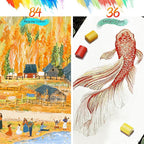 100 Colors Watercolor Paint Set with 4 Brushes, Portable Travel Water Color Kit with Carrying Case, Palette and Accessories, Art Supplies Gift for Artists Adults Painters Beginners