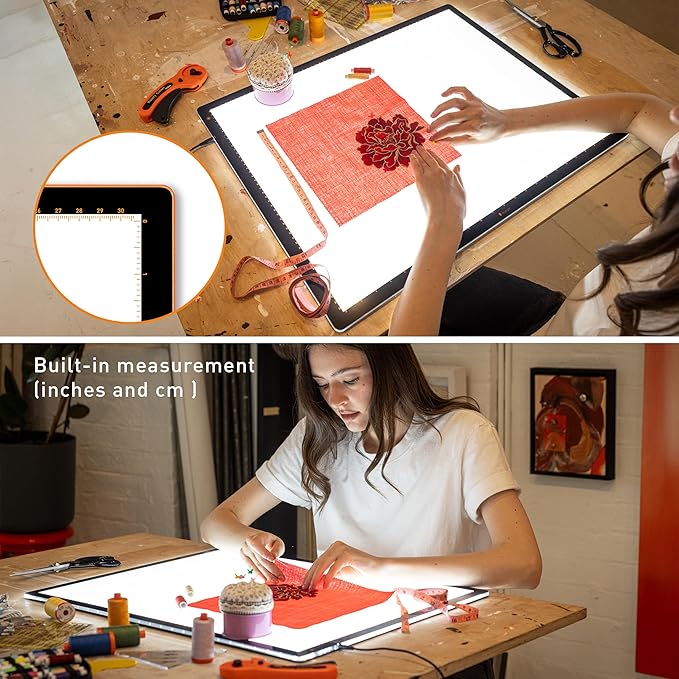 Daylight Wafer 3 Light Pad (A2+) Dimmable with Memory Function, Perfect for Tracing, Sketching, Scrapbooking and Other Craft Projects,18X23.5 inches, Black