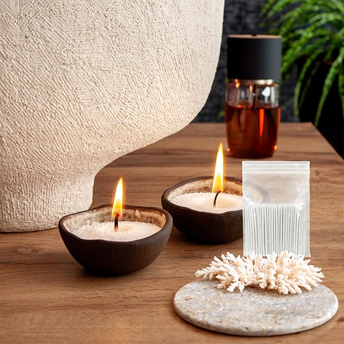 Pearled Candle 2 Inch Cotton Wicks 50-Pack White Extra Wicks for Sand Candles Making, Metal-Free and Lead-Free Refill Sand Wax Wick